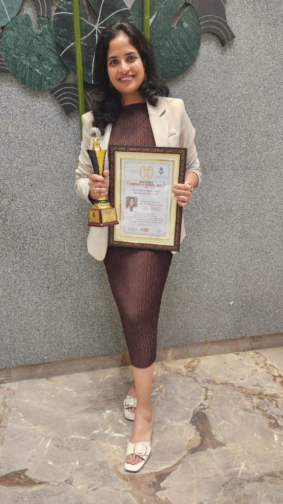 Award certificate of Dr Srilakshmi Champati, Dr White Dental Care (1)